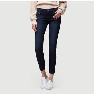 Like New FRAME Le Skinny De Jeanne Crop ankle zippers size 27 dark blue denim